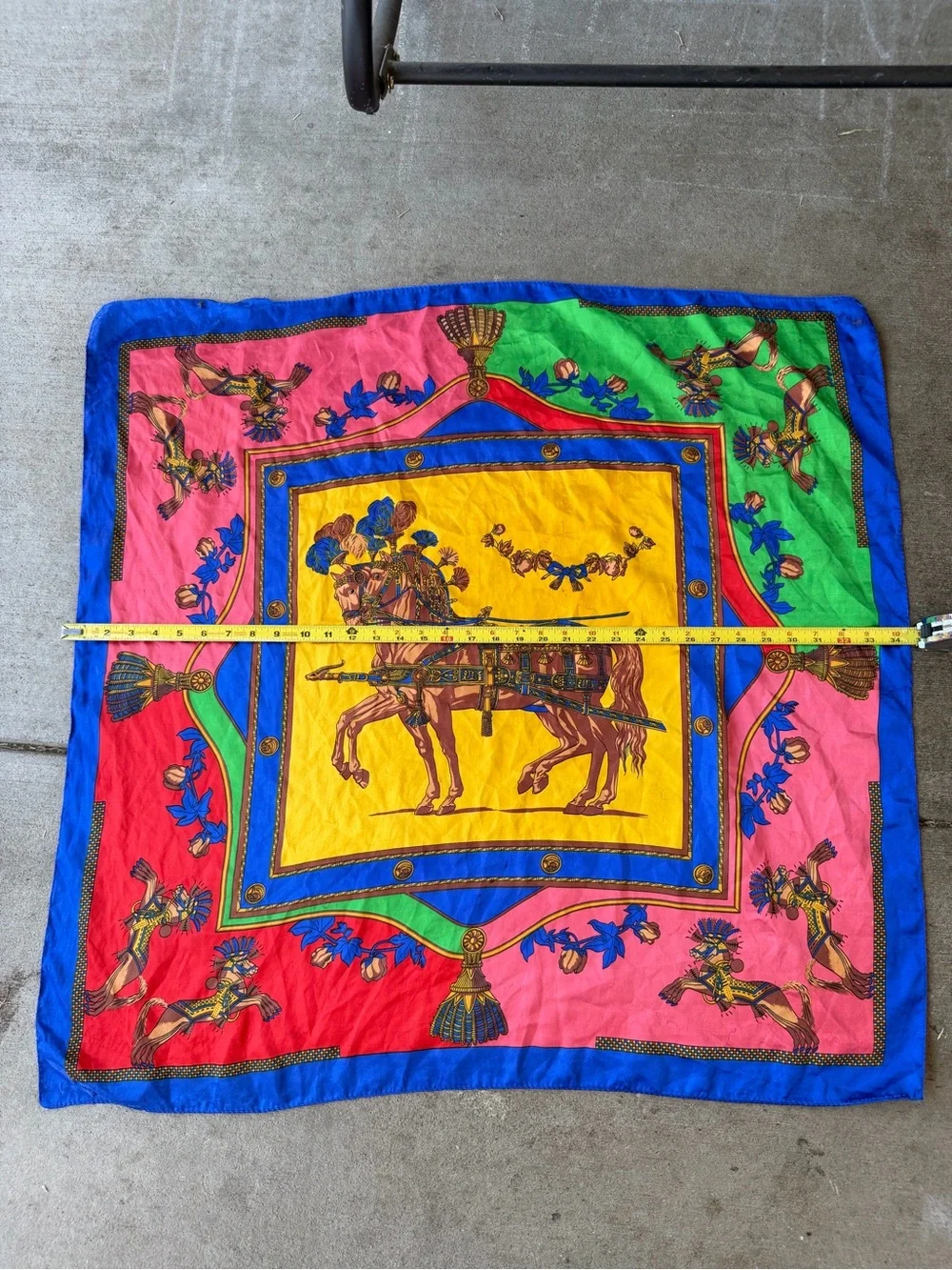 Othr Vibrant Colorblock Silk Scarf in Blue, Pink, Yellow & Green